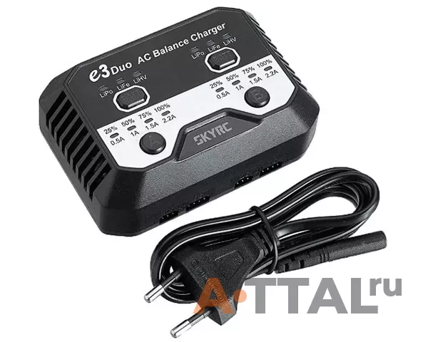 Зарядное устройство SkyRC E3 duo 2,2A/20Wx2 для LiPo/LiFe/LiHV 2-3S фото 3