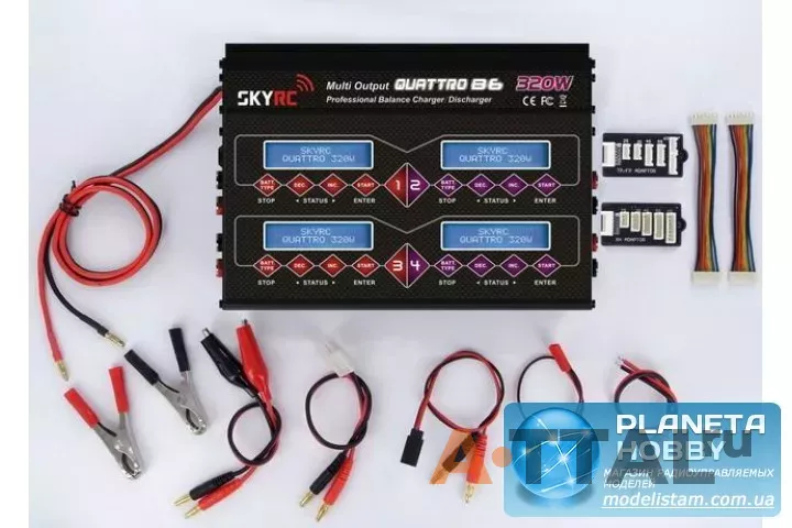 Зарядное устройство SkyRC B6 Quattro 6A/80Wx4 без/БП (SK-100046-01) фото 2