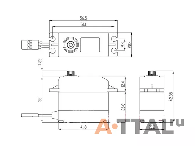 Сервопривод цифровой Savox HV 6,5-8 кг/см 6-7,4 В 0,16-0,13 сек/60° 60 г (SW-0230MG) фото 2