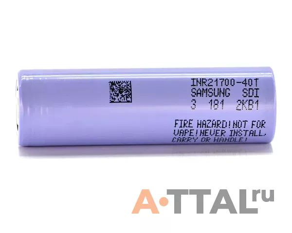 Аккумулятор 21700 Samsung SDI INR21700-40T (40T3) Li-Ion 4000мАч 35А фото 1