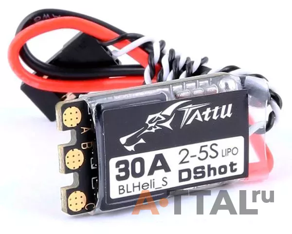 Бесколлекторные регуляторы Tattu 30A ESC BLHeli_S 2-5S Dshot 4 шт. фото 1
