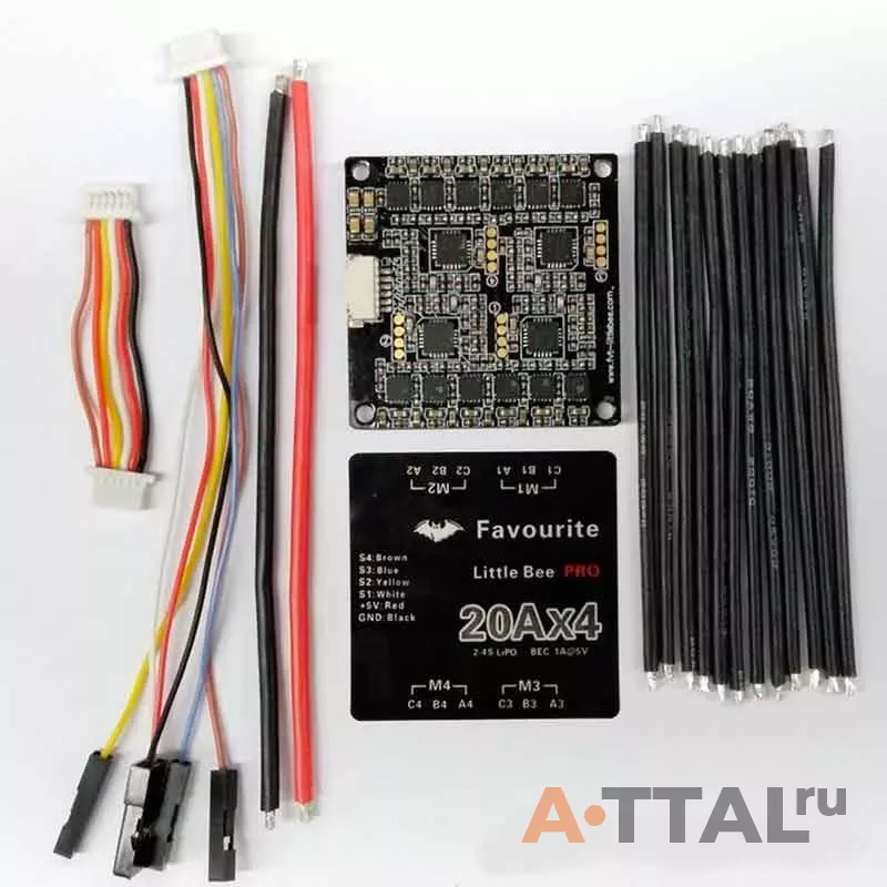 Регулятор FVT LittleBee 20A PRO 4-в-1 F396MCU BLHeli ESC BEC 5В/1А 2-4S фото 3