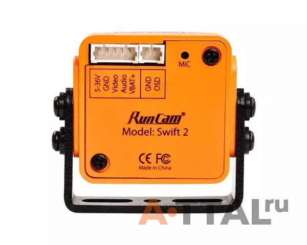 Камера FPV RunCam Swift 2 CCD 1/3" MIC 4:3 (2.1 мм) Оранжевая фото 2