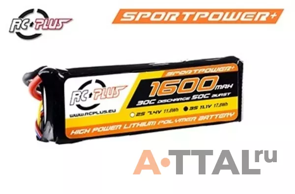 Аккумулятор RC Plus SPORTSLINE Li-Po 11.1V 1600 mAh 3S1P 30C T-plug Soft Case фото 1