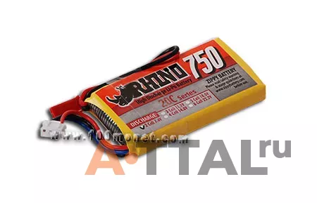 Аккумулятор 11.1V 750mAh 20C Lipoly Pack (Rhino, R750-20-3) фото 1