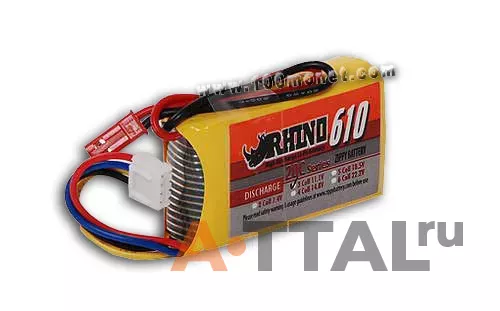 Аккумулятор 11.1V 610mAh 20C Lipoly Pack (Rhino, R610-20-3) фото 1