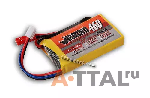 Аккумулятор 7.4V 460mAh 20C Lipoly Pack (Rhino, R460-20-2) фото 1