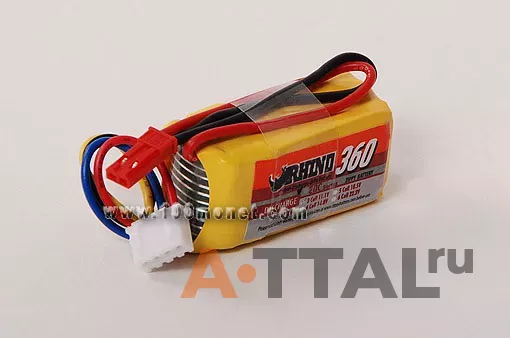 Аккумулятор 11.1V 360mAh 20C Lipoly Pack (Rhino, R360-20-3) фото 1