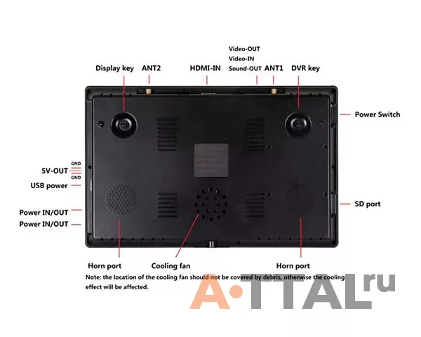 Монитор FPV Hawkeye Captain 10.2" DVR с 2-мя 5,8Ghz приемниками фото 2