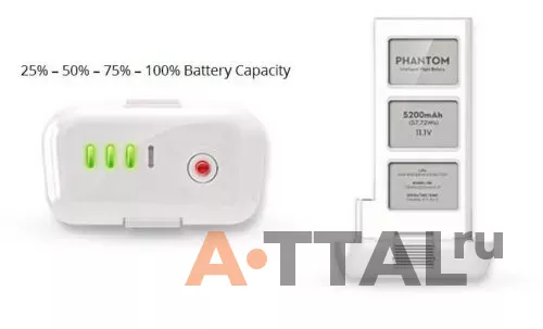 Аккумулятор DJI LiPo battery 11.1V, 5200mAh 3S Hard Case 57.72wh для Phantom 2/Vision/Vision+ фото 3