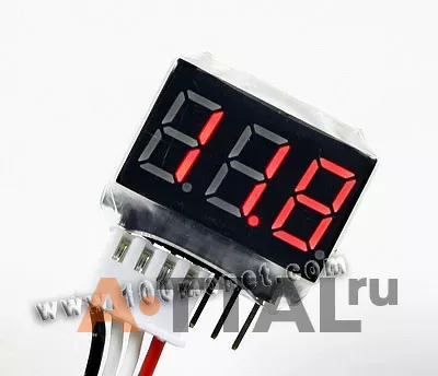 Вольтметр для Li-PO 1-6S аккумуляторов 3,7-22,2V LED (MINIHI6S) фото 1