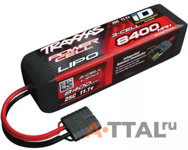 Аккумулятор TRAXXAS 11.1v 8400mAh iD Plug LiPo Battery 25C 3-Cell фото 1