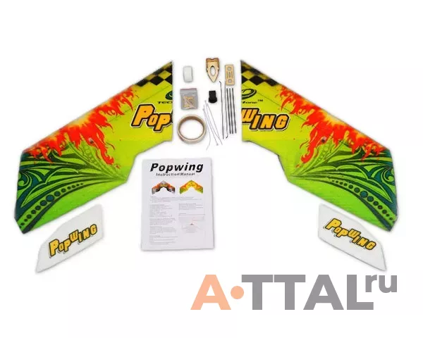 Летающее крыло Tech One Popwing 900мм EPP ARF (зеленый) фото 3