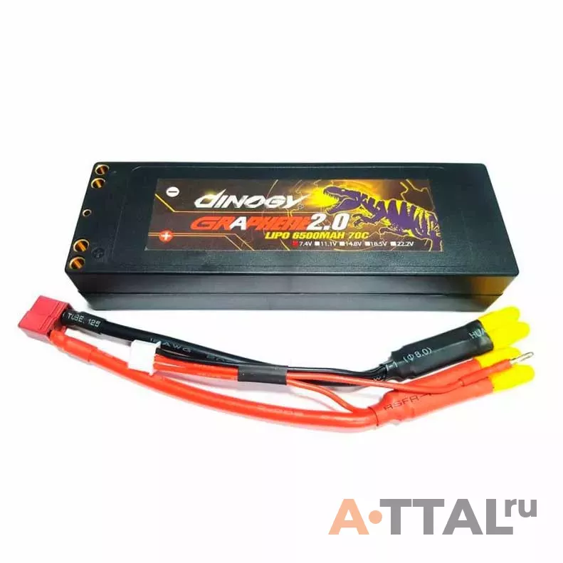 Аккумулятор Dinogy G2.0 Li-Po 6500mAh 7.4V 2S 70C Hardcase T-Plug фото 1