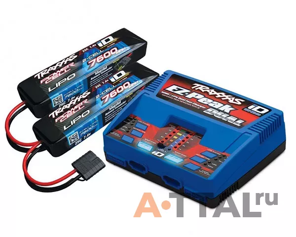 Комплект Traxxas EZ-Peak Dual 100-240 В 8 А 100 Вт 2972 + 2 шт LiPO 7,4 В 7600 мАч 2S 25C 2869X (2991) фото 1