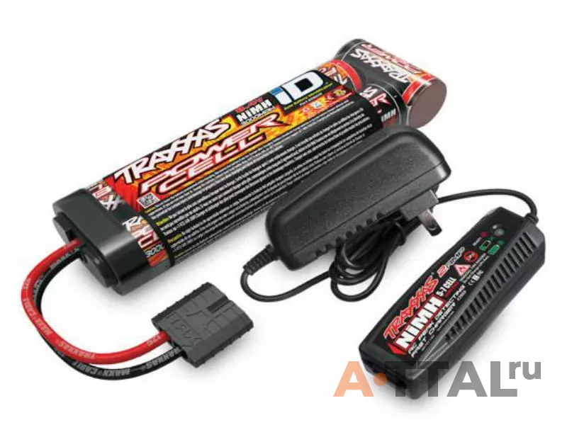 Аккумулятор + зарядное устройство 7.2V 3000mAh TRX Plug NiMH + Fast Charger 2-amp фото 1