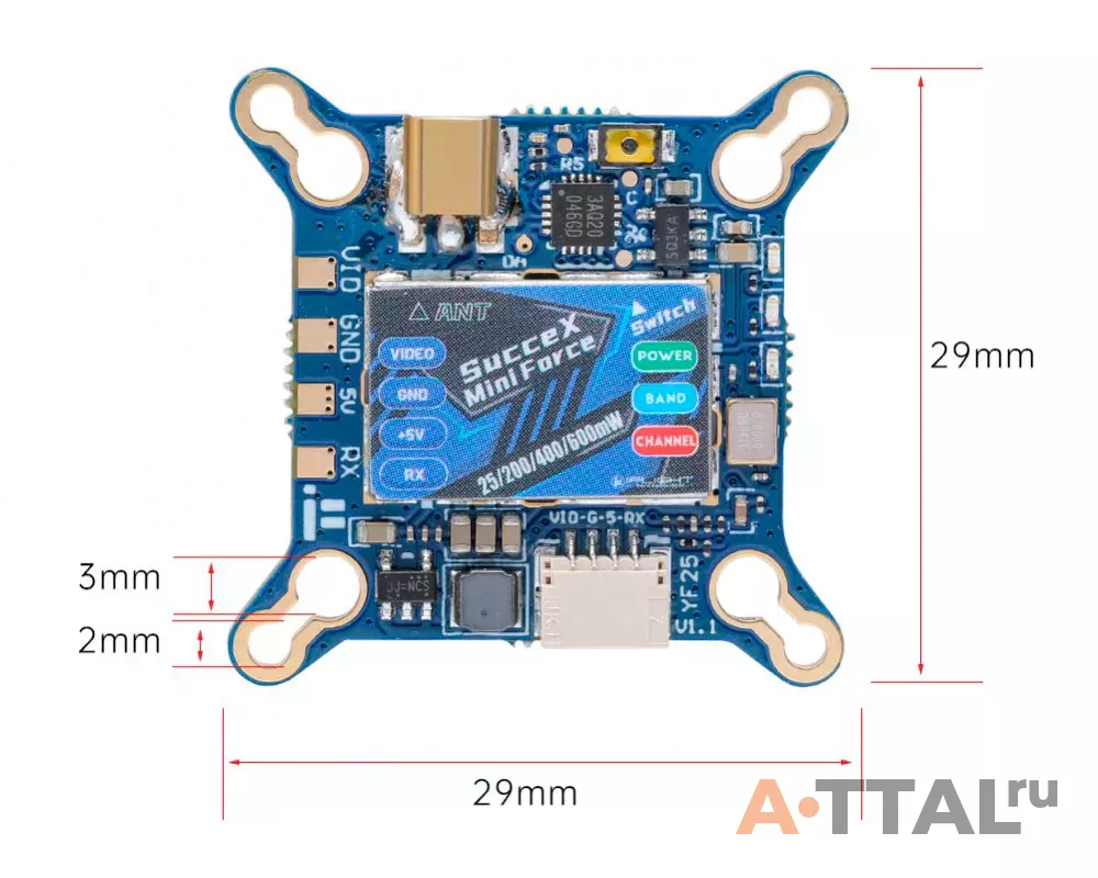 Видеопередатчик iFlight SucceX mini Force 5.8g 600mW VTX фото 3