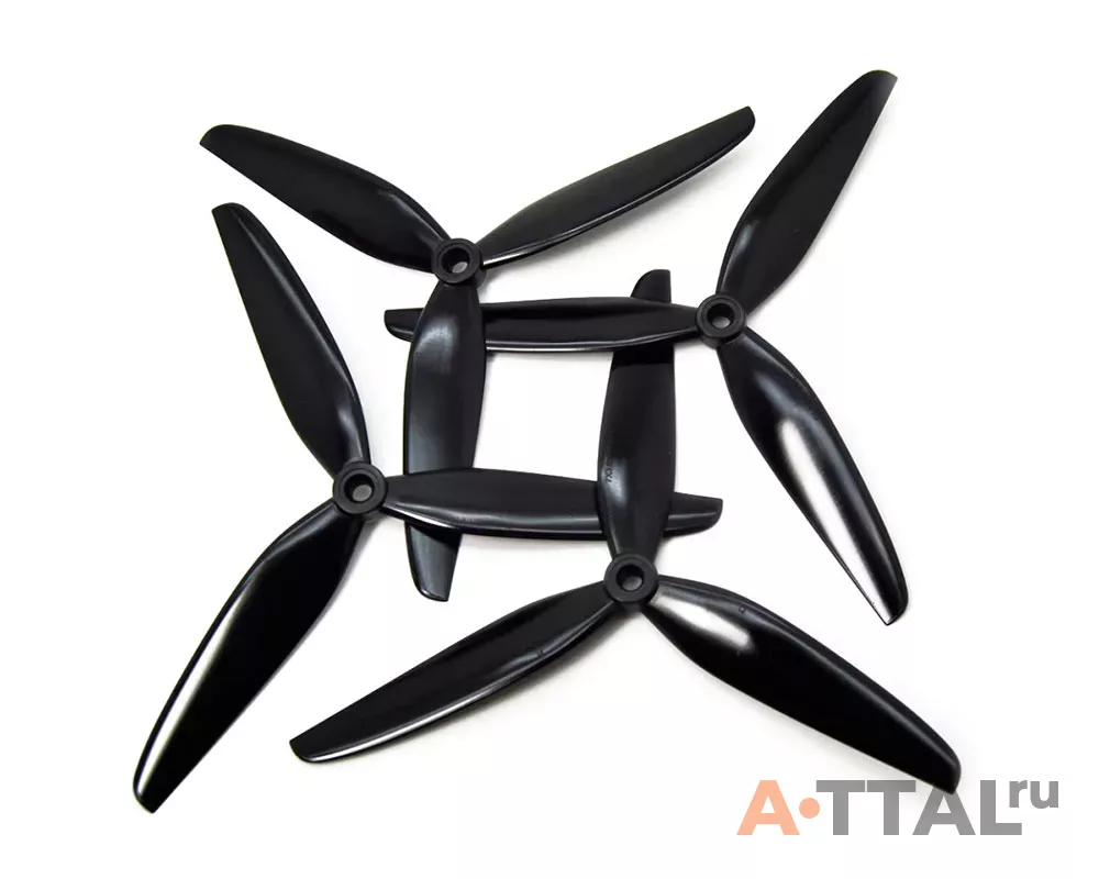 Пропеллер HQProp 7x3.5x3V1S (2CW+2CCW) Poly Carbonate (Black) фото 1