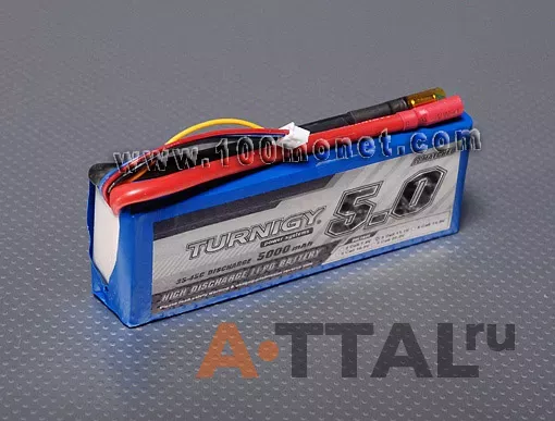 Аккумулятор 11.1V 5000mAh 3S 35C Lipo Pack (Turnigy, HO5000.3S.35) фото 1