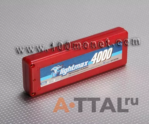 Аккумулятор 7.4V 4000mAh 2S1P 25C Car Lipoly (Flightmax, HO40002S-25) фото 1