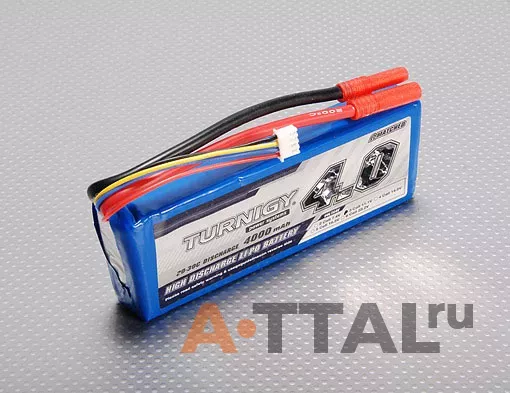 Аккумулятор 11.1V 4000mAh 3S 20C Lipo Pack (Turnigy, HO4000.3S.20) фото 1