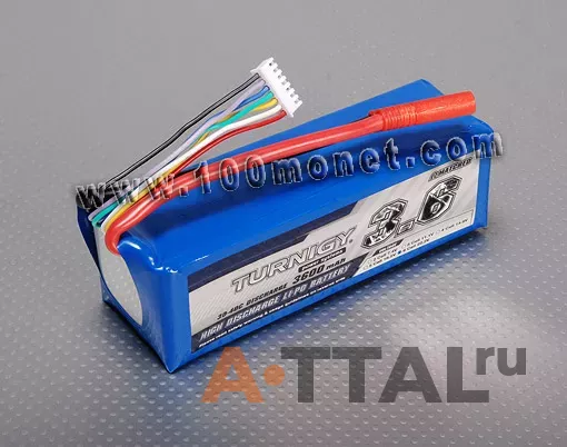 Аккумулятор 22.2V 3600mAh 6S 30C Lipo Pack (Turnigy, HO3600.6S.30) фото 1