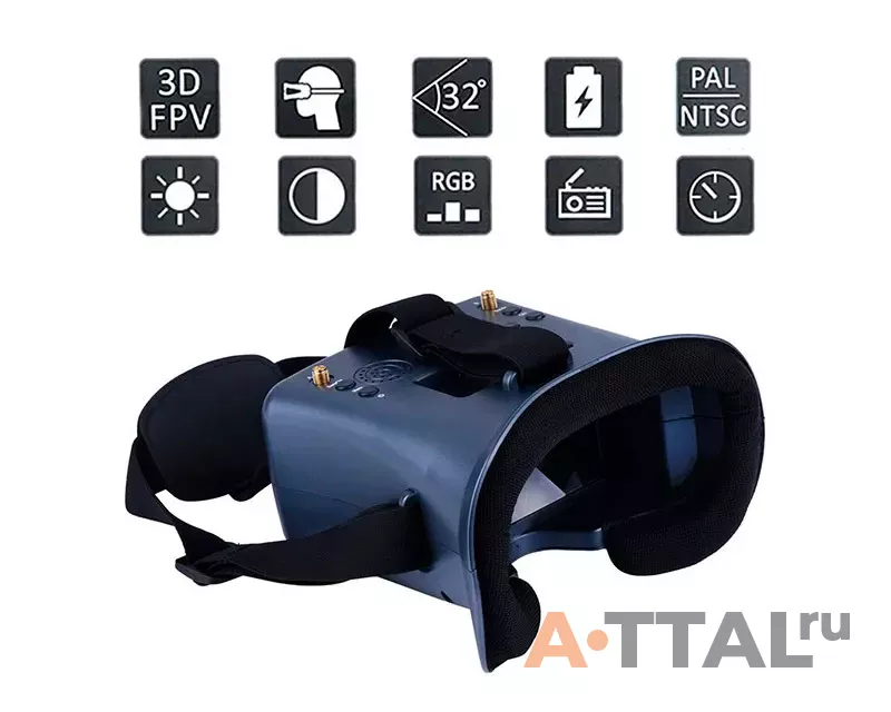 Видеоочки FPV Goggles VR008 Mini 4.3" 40ch 5.8Ghz фото 3
