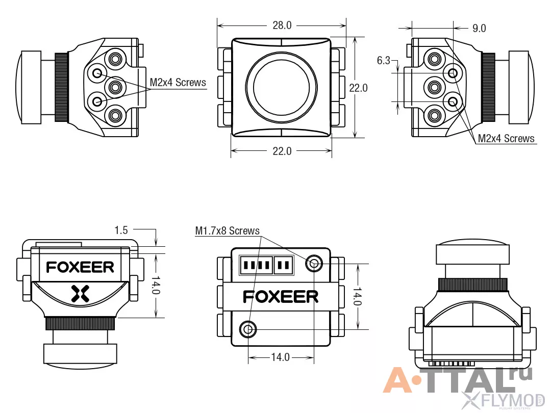 Камера FPV Foxeer Mini Predator 5 Racing 4ms Latency Super WDR (1.8mm) фото 3