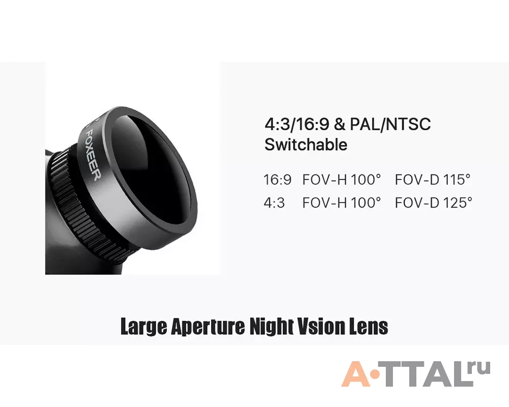 Камера FPV Foxeer Mini Cat 3 1200TVL 0.00001Lux StarLight FPV Camera (Black) фото 3