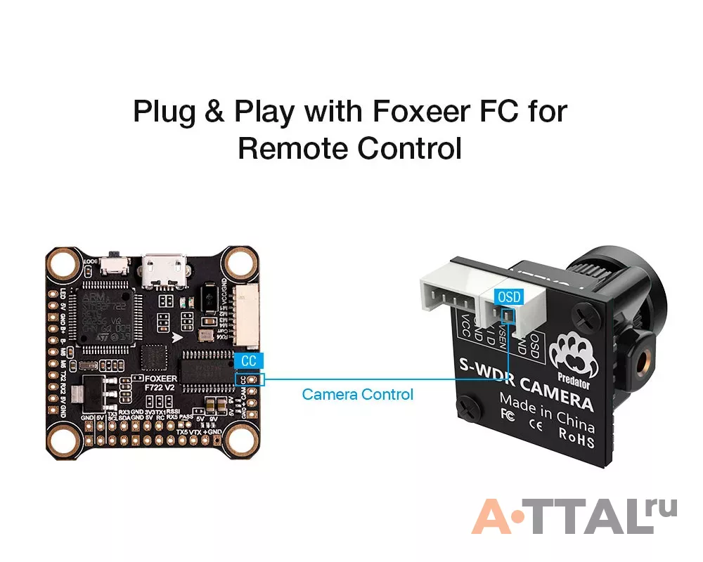 Камера FPV Foxeer Micro Predator 5 M8 Lens 4ms Latency Super WDR (Black - Case) фото 4