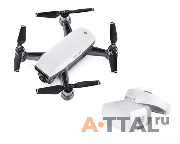 Квадрокоптер DJI Spark (Alpine White) и видеоочки DJI Goggles фото 1