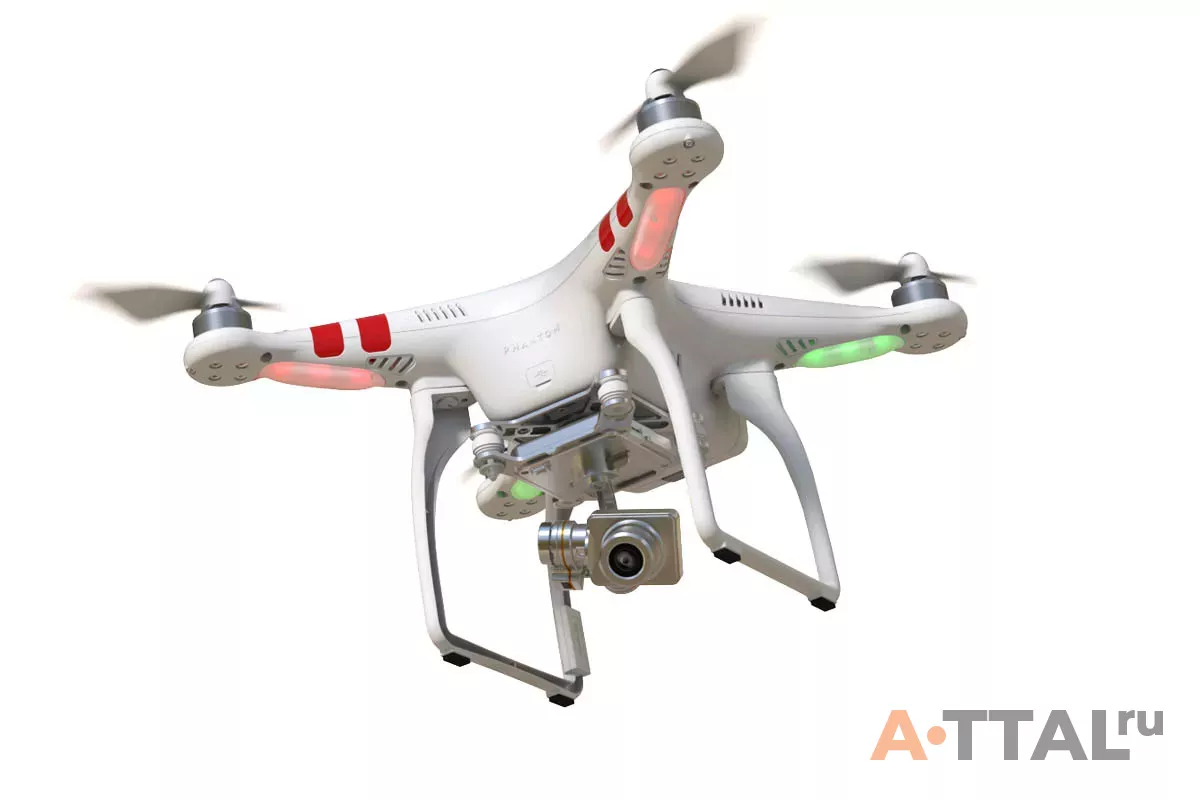 Квадрокоптер DJI Phantom 2 Vision+ с подвесом и камерой 14Мп, две батареи, кейс, видеосигнал до 2км, управление до 2км фото 1