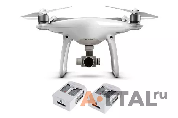 Квадрокоптер DJI Phantom 4 с подвесом, 4K камерой и двумя дополнительными аккумуляторами фото 1