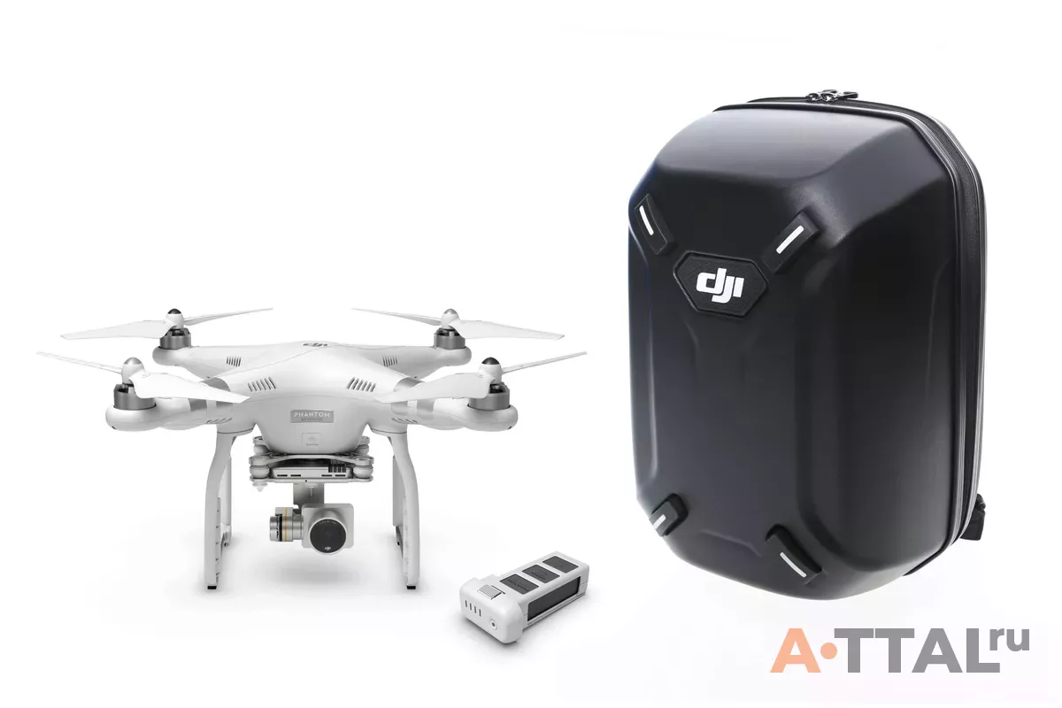 Квадрокоптер DJI Phantom 3 Advanced с 3х-осевым подвесом, FullHD камерой, доп. аккумулятором и рюкзаком фото 1