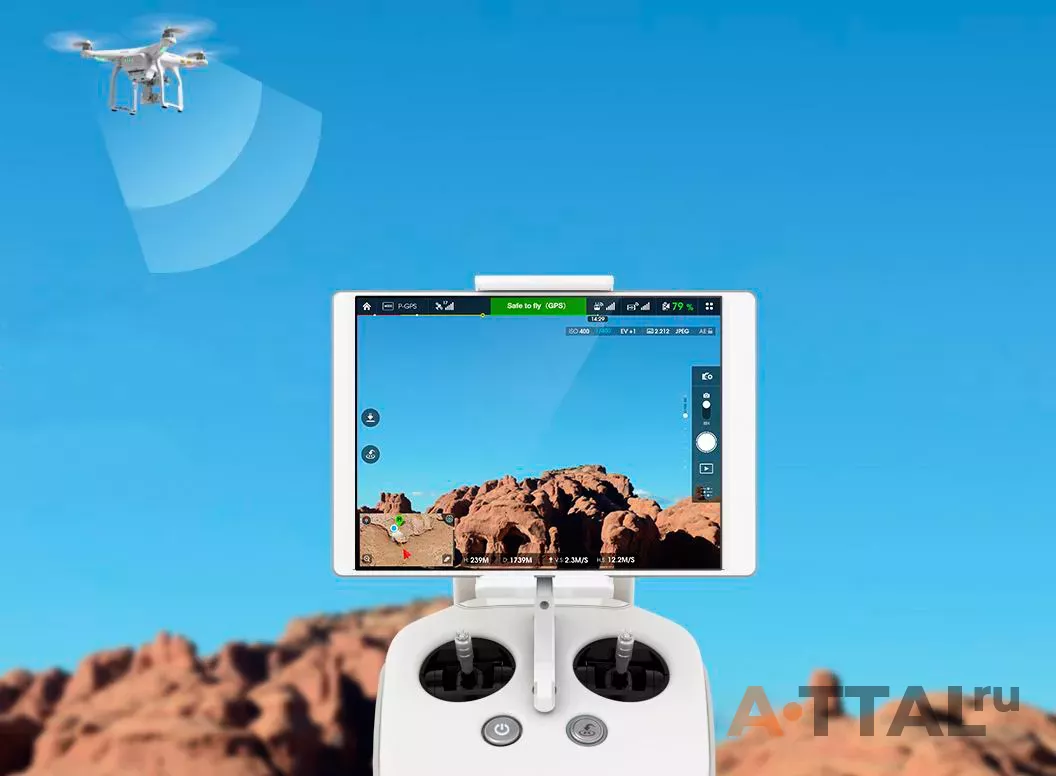 Квадрокоптер DJI Phantom 3 Advanced с 3х-осевым подвесом, HD камерой и доп. аккумулятором фото 4