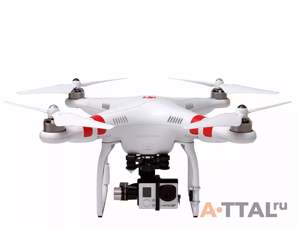 Квадрокоптер DJI Phantom 2 с подвесом H3-3D FPV, две батареи, дисплей 7", рюкзак, видеосигнал до 3км, управление до 1,5км фото 1