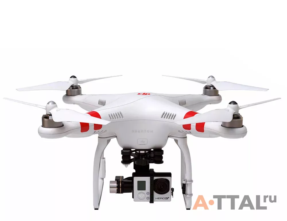 Квадрокоптер DJI Phantom 2 с H3-3D, х2 батареи, дисплей 7", кейс, видеосигнал до 10км, управление до 8км фото 1