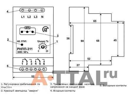 РНПП-311. Трехфазные реле напряжения, перекоса и последовательности фаз фото 2
