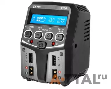 Зарядное устройство SkyRC T100 двухпортовое 100W 10A с/БП фото