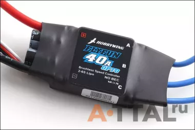 Бесколлекторный регулятор хода HobbyWing FLYFUN 40A OPTO для авиамоделей фото