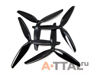 Пропеллер HQProp 7x3.5x3V1S (2CW+2CCW) Poly Carbonate (Black) фото