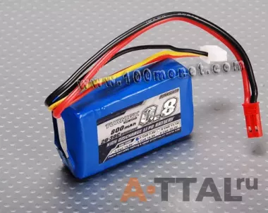 Аккумулятор 7.4V 800mAh 2S 20C Lipo Pack (Turnigy, HO800.2S.20) фото