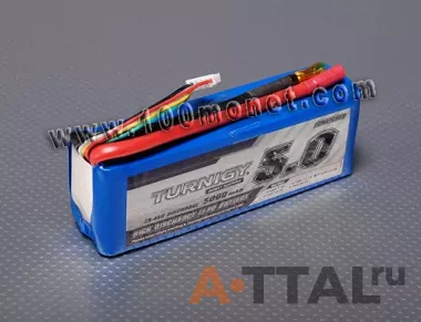 Аккумулятор 14.8V 5000mAh 4S 35C Lipo Pack (Turnigy, HO5000.4S.35) фото