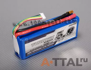 Аккумулятор 14.8V 5000mAh 4S 30C Lipo Pack (Turnigy, HO5000.4S.30) фото