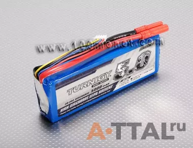 Аккумулятор 11.1V 5000mAh 3S 20C Lipo Pack (Turnigy, HO5000.3S.20) фото