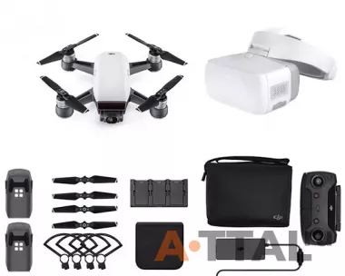 Квадрокоптер DJI Spark Combo (Alpine White) и видеоочки DJI Goggles фото