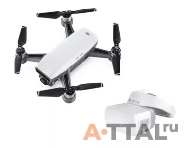 Квадрокоптер DJI Spark (Alpine White) и видеоочки DJI Goggles фото