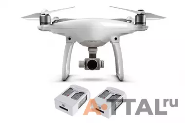 Квадрокоптер DJI Phantom 4 с подвесом, 4K камерой и двумя дополнительными аккумуляторами фото