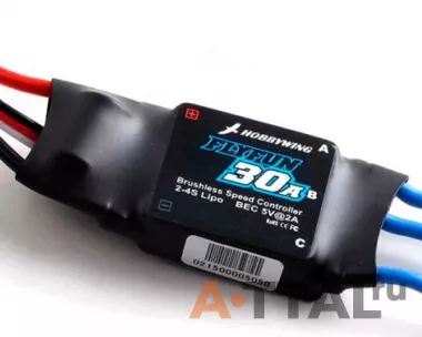 Бесколлекторный регулятор хода HOBBYWING FLYFUN V4.2 30A 2-4S для авиамоделей фото