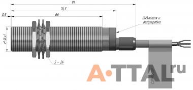 Индуктивный датчик  ВБИ-М18-76В-1113-С.9.7(10м) фото 2